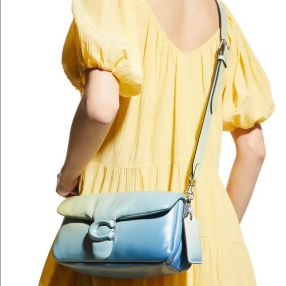 ❌Sold out❌Coach Pillow Tabby Shoulder Bag 26 Aqua Green multi Ombré Leather - Picture 13 of 15